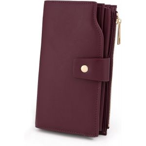 Femme Portefeuille Blocage Rfid En Pu Cuir Avec Bracelet Grande Capacité(21 Emplacements De Cartes) Poche Intérieure Convient Aux Portables 5.5 - Neuf