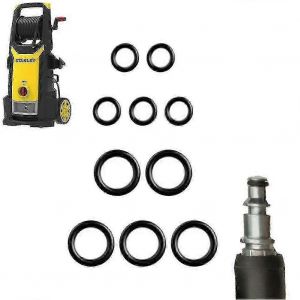10pcs 1/2 3/4 Tuyau Au Pistolet Détachement Rapide Joints De Joint Torique Pour Nettoyeur Pression Stanley Pièces D'outil De Jardin Caoutchouc Noir - Neuf
