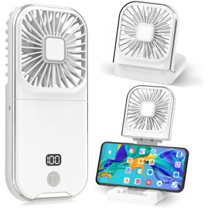 KALANKA-Mini Ventilateur Portable Ventilateur à Main USB Rechargeable Petit Portatif Portable Ventilo Ventilateur de Poche Silencieux Fan Pour Bureau, Maison, Extérieur, Dormir¿Blanc¿ - Neuf