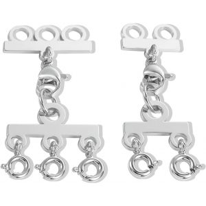Kal-2 Fermoirs De Collier Superpos&eacute;s En Couches, Fermeture &Agrave; Ressort Petits Fermoirs Multi-Rangs, 2,3 Brins S&eacute;parateurs De Colliers Pour Colliers, Bracelets, Bijoux - Neuf