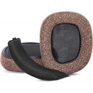 G933 G633 Coussinets de Rechange Casque de Jeu sans compatibles avec Logitech G935 G635 G933s G633s (Marron + Bandeau) - Neuf