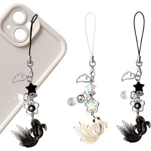 Lot De 2 Pendentifs Esthétiques Pour Téléphone Portable Y2k - Breloques Mignonnes En Forme D'étoile - Accessoires Y2k Pour Femmes Et Filles - Pour Téléphone Portable[Pro52906303] - Neuf