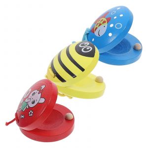 Castagnettes Animaux pour Enfants 3 Pièces Jouets Éducatifs Parfaits pour Cultiver l'Intérêt et Stimuler la Coordination Oeil-Main dans des Couleurs Amusantes - Neuf