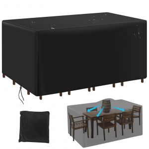 Housses de meubles durables pour Patio,housses de Table et de chaises d'extérieur,housses de Table à manger et de chaises de Patio extérieur,robustes pour l'hiver 210 - Type black-200x160x70cm - Neuf