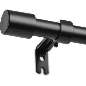 Tringle Rideau,76-228 cm Tringle Rideaux Extensible avec Boutons Cap avec Supports,Tringle a Rideau en Métal Diamètre 19 mm pour Chambre Salon,Noir - Neuf