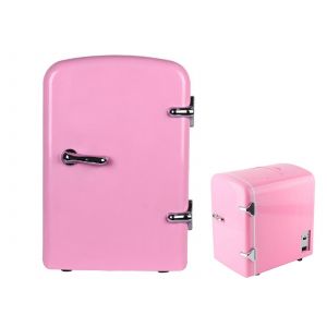 Mini-R&eacute;frig&eacute;rateur Portable Pour Boissons, Voiture Et Maison, Rose, Capacit&eacute; De 4 L - Neuf