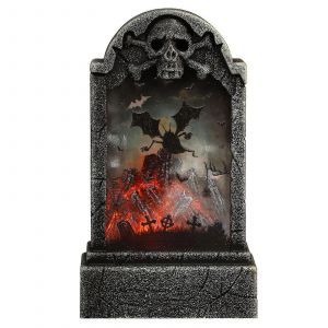 D&eacute;coration De table pour Halloween, 1 pi&egrave;ce, Design pierre tombale, Lampe Dr&ocirc;le De D&eacute;coration De Festival-Motif de chauve-souris - Neuf