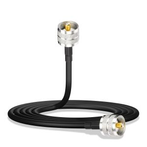 Câble Coaxial PL259 Câble Antenne CiBi 1m UHF PL-259 Mâle a Mâle Faible Perte RG58 50 Ohm pour Tosmeter CB Twayrdio CB Puissance SWR Mètre Amplificateur Linéaire Charge Fictive Radio Amateur - Neuf