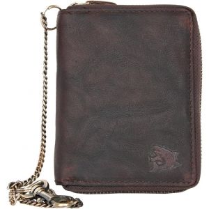 Portefeuille Zip-Autour, En Cuir Naturel R&eacute;sistant V&eacute;ritable, Avec La Cha&icirc;ne, Avec Un Requin - Neuf