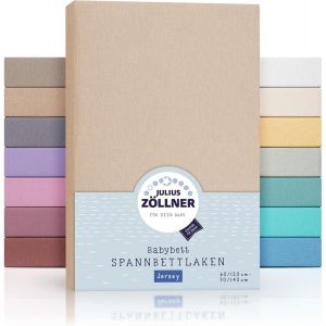Kalanka-Lot De 2 Draps-Housses En Jersey Pour Lit Bébé Et Enfant - 100% Jersey De Coton - Certifié Oeko-Tex Standard 100 - Dimensions : 60 X 120 Cm / 70 X 140 Cm - Sable - Neuf