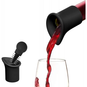 Checarzhn--No1-Bouchon À Champagne À Bec De Canard 2025, Bouchon De Bouteille Réutilisable, Bouchon De Vin, Bouchon De Bouteille De Bière En Liège Universel, Bouchon De Champagne(Noir,2pcs) - Neuf