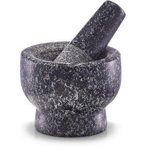 Eryi-Mortier Et Pilon En Granit, Anthracite, Env. 9 X 9 X 6,5 Cm - Neuf