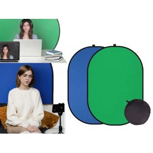 Panneau D'arrière-Plan Chroma Key Pliable 150 X 100 Cm Vert/Bleu Recto Verso - Neuf