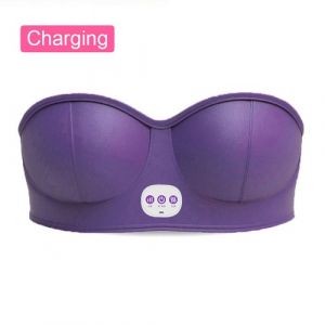 Soutien-Gorge De Massage &Eacute;lectrique Pour Les Seins, Masseur De Poitrine Vibrant Sans Fil Pour L'am&eacute;lioration De La Poitrine, Violet - Neuf