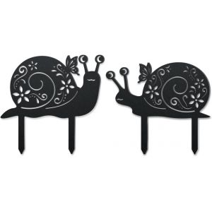 Mevronisshop-2 Piquets De Jardin D&eacute;coratifs En M&eacute;tal D'escargot, Statues D'escargots Dr&ocirc;les En M&eacute;tal Silhouettes D'animaux Ornements De Jardin Cadeaux D&eacute;coration Pour All&eacute;es Pelouse Patio Ext&eacute;rieur - Neuf