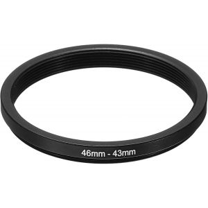 KAL-Bague De R&eacute;duction En M&eacute;tal De 46Mm &Agrave; 43Mm, Adaptateur De Filtre D'Objectif D'Appareil Photo En Aluminium Pour Capuchon D'Objectif, Noir - Neuf