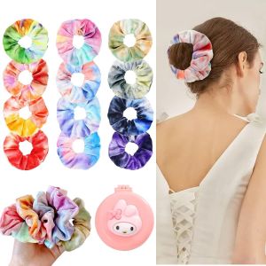 12 Pi&egrave;ces Cheveux Chouchous Velours &Eacute;lastique Bandes De Cheveux,Tie-Dye En Velours De Qualit&eacute; Sup&eacute;rieure Pour Les Cheveux, Mignons &Eacute;lastiques Arc-En-Ciel,Cheveux Femme Pour Cheveux Epais,Lourds,Boucl&eacute; - Neuf