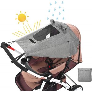 Pare-Soleil Pour Poussette, Canopy Pare-Soleil Pour Nacelle De Landau, Uv 50+ Réglable Protection Contre Le Soleil Avec Sac De Rangement - Neuf