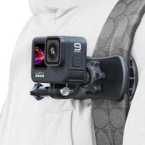 Support de Sangle de Sac à Dos à Rotation à 360° Compatible avec Les caméras d'action GoPro Hero 13,12,11,10,9,8,7,Hero(2018),6,5,Fusion,DJI Osmo Action 5 Pro/4/3/2,Crosstour - Neuf