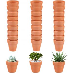 lbgwp60-30 Pièces Pots En Terre Cuite 3Cm Pot De Fleur En Terre Cuite Mini Pot Terre Cuite Petite Terre Cuite Pots Avec Trou De Drainage Pour Cactus Intérieur Extérieur Plantes Maison Succulentes - Neuf
