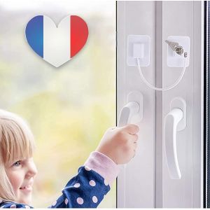 Yemaesre-Securite Fenetre Enfant [X3 Pieces] | Norme Eu | Sans Percer | Entrebailleur Placard, Bloque Porte, Serrure Frigo, Tiroir | Offert 4 Proteges Doigts - Neuf