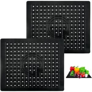 Tianyi-2 Pièces Tapis Evier Cuisine, Tapis D'évier Découpable Pour La Cuisine, Cuisine Caoutchouc Tpr Tapis Fond D'évier, Tapis De Protection D'évier Réglables Antidérapant (31.4 X 26 Cm) - Neuf