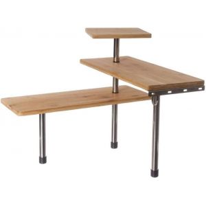 Sjzg-Étagère D'angle Pour Cuisine, 3 Étagères, Bois De Bambou, Structure En Acier, Meuble D'angle, Étagère À Épices, À Objets Avec Crochets - Neuf