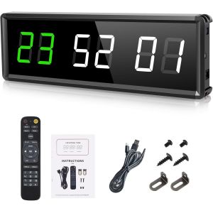 Ulteronixshop-Timer Sport Minuteur Fitness Mural Avec T&eacute;l&eacute;commande Horloge Pour Boxe Tabata Emom Mma Gym (27x8.5cm) - Neuf