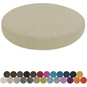 Ulteronixshop-Coussin de si&egrave;ge rond 30 x 30 x 3 cm (1 pi&egrave;ce) Coussin de si&egrave;ge en lin amovible en mousse &agrave; m&eacute;moire de forme Rond pour chaise, banc, tabouret, maison, cuisine, salle &agrave; manger, jardin, b - Neuf