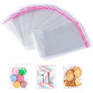 Mevronisshop-300 Pi&egrave;ces Sachet Plastique Transparent Autocollant, 13 X 20cm Sachets Transparents Pour Biscuits, Transparent Opp Sachet Alimentaire, Sacs De Cellophane Auto-Adh&eacute;sif, Pour Biscuits, Bon - Neuf