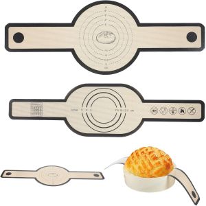 AYUHR-Lot de 2 tapis de cuisson en silicone pour four néerlandais, réutilisables, avec longues poignées, tapis de cuisson pour pot à pain, pâte, four (ovale et rond) - Neuf