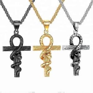 Transfrontalier Européen Et Américain Ancienne Personnalité Mystérieuse Serpent Totem Pendentif Garçons Viril Croix Collier Usine Ventes Directes - Neuf