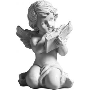 Statuette D'ange,Ailes De Chérubin En Résine,Figurine Miniature Lisant Le Livre,Statue Commémorative De Jardin - Neuf