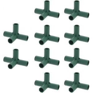 CHECARZHN--NO1-Lot De 10 Connecteurs De Ca e De Jardin 16 Mm À Angle oit 4 Voies Stables Pour Supports De Fleurs Et Serres - Neuf