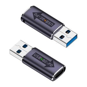 Adaptateur QC vers USB C USB3.1 mâle vers connecteur rapide femelle de type C - Neuf