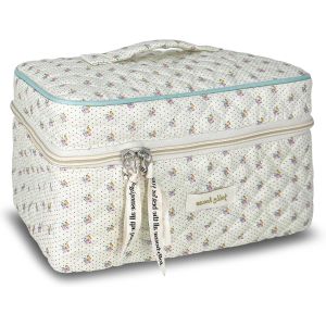 MAA-Trousse de Toilette Femme Voyage,Trousse Maquillage,Matelassée Trousse Toilette XL,Pochette Maquillage Grande Capacité Voyage Motif Floral pour Femme Fille - Neuf