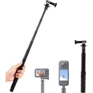 JGD-120cm Perche &agrave; Selfie Invisible pour Insta 360 X5/X4/X3/ONE X2/One X/Ace, Mall&eacute;able Perche Appareil Photo pour Go Pro Hero 13 12, Vis 1/4 Pouce Alluminio Estensione Monopiede pour DJI Osmo 360, N - Neuf