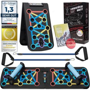 Planche Push-Up; Planche De Fitness Multifonction Pliable Elite Rack Pour Un Entraînement Complet Du Corps Et Des Pompes Efficaces ; Poignées Push-Up Avec Bandes D'exercice Gratuit[Ela710051] - Neuf
