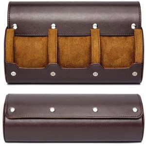 Boîte À Montres En Cuir, Étui De Voyage Pour 3 Montres, Présentoir Et Rangement, Marron - Neuf