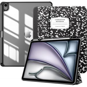 Coque Pour Nouvel Ipad Air 13 Pouces (M3/M2-2025/2024) Avec Porte-Stylet, Étui Fine Mise En Sommeil/Réveil Auto, Housse Arrière Transparente Avec Support Pour Ipad Air 13, Cahier N[Coq9129537] - Neuf