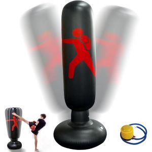 Sac De Boxe Enfant 160 Cm, Sac De Frappe Enfant, Gonflable Autoportant Sac De Boxe, Pour Karat&eacute; Kickboxing, &Eacute;quipement D'entra&icirc;nement, Cadeau Pour Gar&ccedil;ons Filles - Neuf