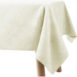 Sjzg-Nappe Carr&eacute; 60x60 Cm Creme Rembourr&eacute;e Ext&eacute;rieur Int&eacute;rieur Motif Monstera Eris - Neuf
