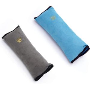 2 Pi&egrave;ces Coussin Ceinture S&eacute;curit&eacute; Enfant, Protection Ceinture Voiture, Protege Ceinture Enfant, Voiture Coussin Ceinture De S&eacute;curit&eacute;, Ceinture Harnais D'&eacute;paule Auto (Bleu + Gris) - Neuf