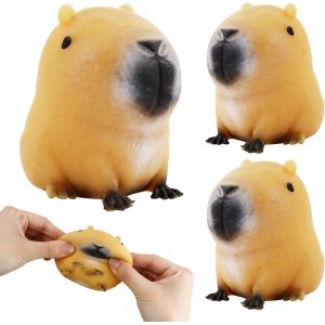 KAL-Capybara Jouet Anti Stress,3Pcs Capybara Jouet À Presser,Capybara Anti Stress Fidget Toys,Capybara Squeeze Toy,Capybara Squeeze Ball,Capybara Stress Relief Toy,Balle Anti Stress Pour Enfant Et Ad - Neuf