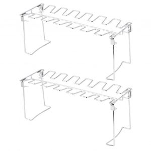 Lot de 2 grilles de cuisson en acier inoxydable, 14 emplacements pour pilons de poulet - Neuf