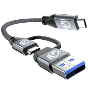 C&acirc;ble USB C 240W 0.2M, PD 3.1 Charge Rapide USB 3.2 Gen2x2 Data Sync &agrave; 20Gbps Vid&eacute;o 4K 60Hz,C&acirc;ble USB A/C to USB-C, Type C Chargeur pour iPhone 15 Pro iPad Pro/Air MacBook Galaxy S24 - Neuf