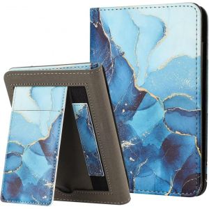 Guop-Pour 6"" Kindle Paperwhite 5/6/7ème Génération 2012,2013,2015,2016 (Modèle:Ey21/Dp75sdi),Housse En Cuir Pu,Intelligent Veille/Réveil Automatique Avec Dragonne&fente De Carte,Blue Marble - Neuf