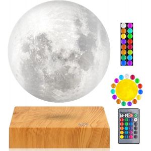 Lampe Lune En L&eacute;vitation Flottante Et Rotative Dans L'air, Lampe De Nuit Pour Bureau, Maison, D&eacute;coration, Cadeaux De No&euml;l (16 Couleurs) - Neuf