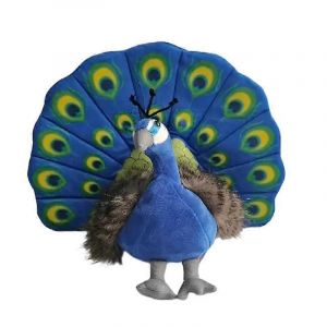Peluche mignonne de poup&eacute;e de paon vert simul&eacute;, poup&eacute;e de paon bleu, ornements d&eacute;coratifs, cadeau pour enfants-bleu - Neuf
