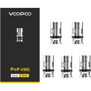 Résistances PnP-VM5 Tête de bobine de cigarette électronique 0.2ohm pour Drag X/Drag S Kit Vape Pod Sans Nicotine ni Tabac - 5 pièces (PnP-VM5 (40-60W)) - Neuf